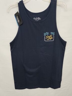 Salt Life Navy Blue Tank with Palm Pocket Logo